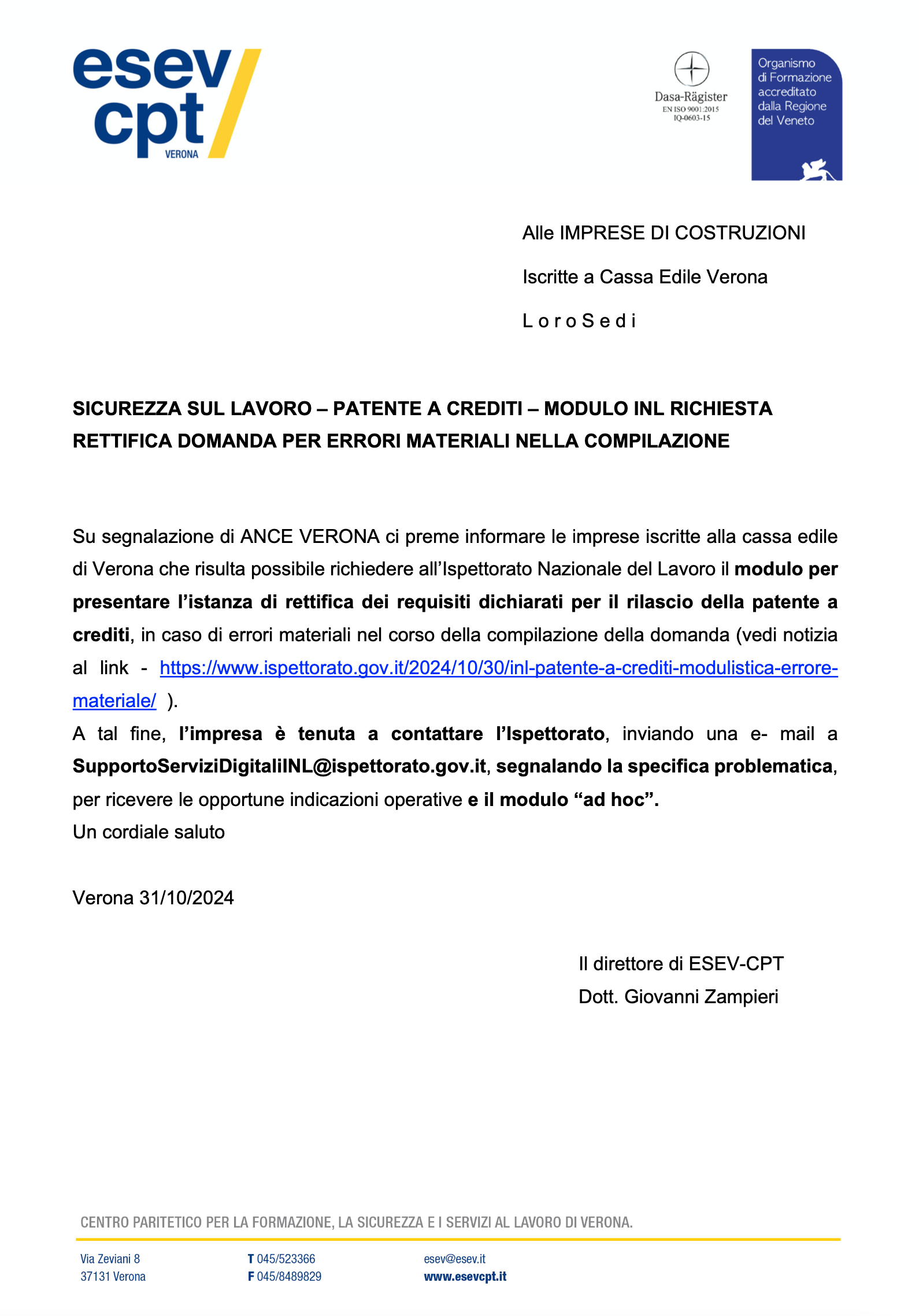 circolare per imprese 
